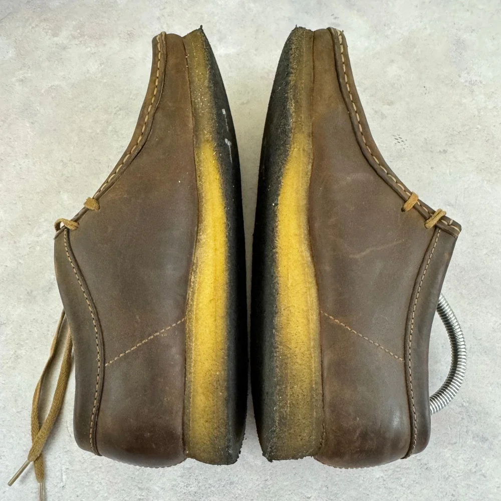 Clarks Originals Wallabee Shoes Mens Size 8 M Beeswax Brown Leather Lace Up